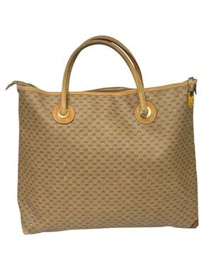 Vintage Gucci Micro GG Supreme Tote Bag Canvas Leather Tan Gold 002 4868 39 Fair